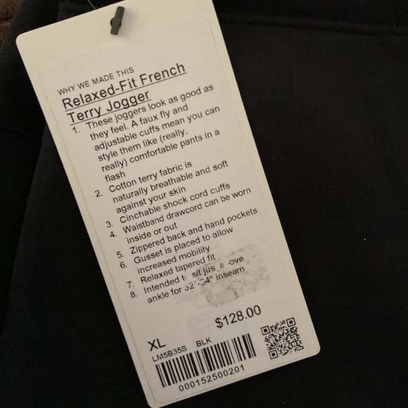 lululemon Relaxed Fit French Terry Jogger XL NWT - Picture 5 of 5